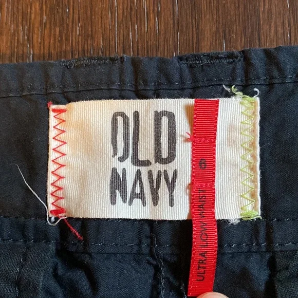 Old Navy micro mini cargo skirt black ultra low waist belt loops pockets size 6 - Picture 3 of 9